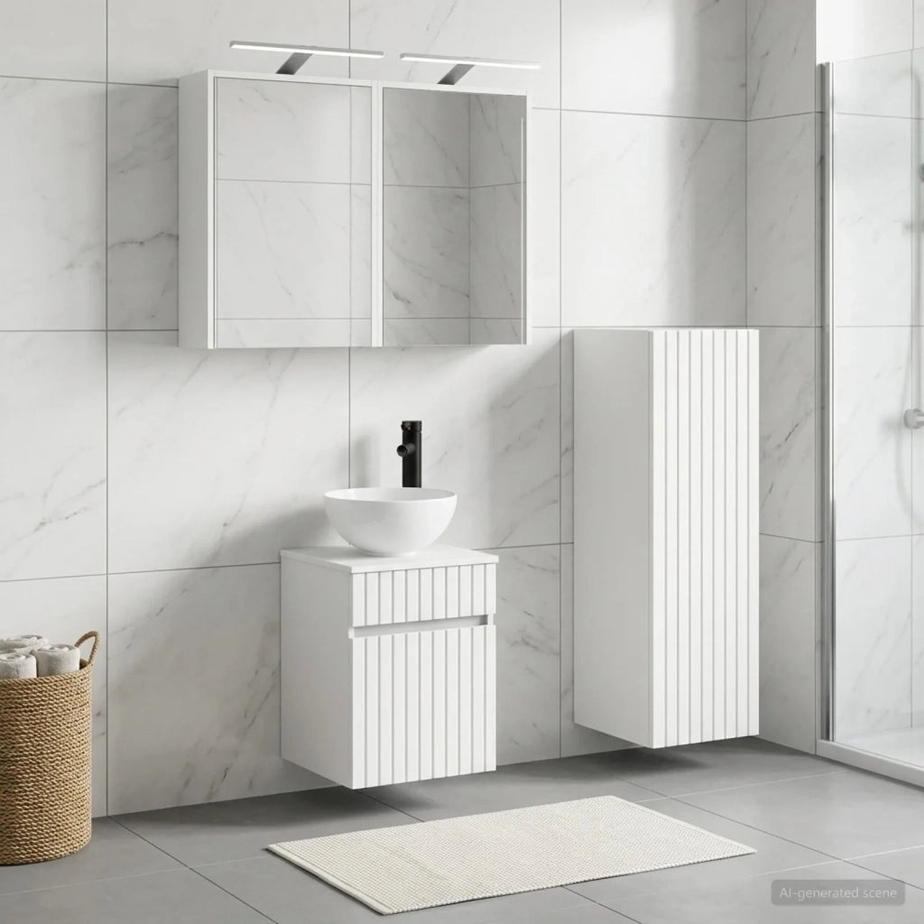 Set di mobili per il bagno 4 pz Bianco 3407463