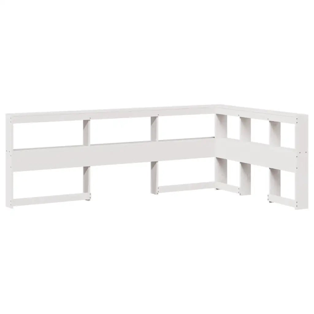 Letto Libreria senza Materasso-Struttura Letto con contenitore Bianco 140x190 cm Legno di Pino 394410