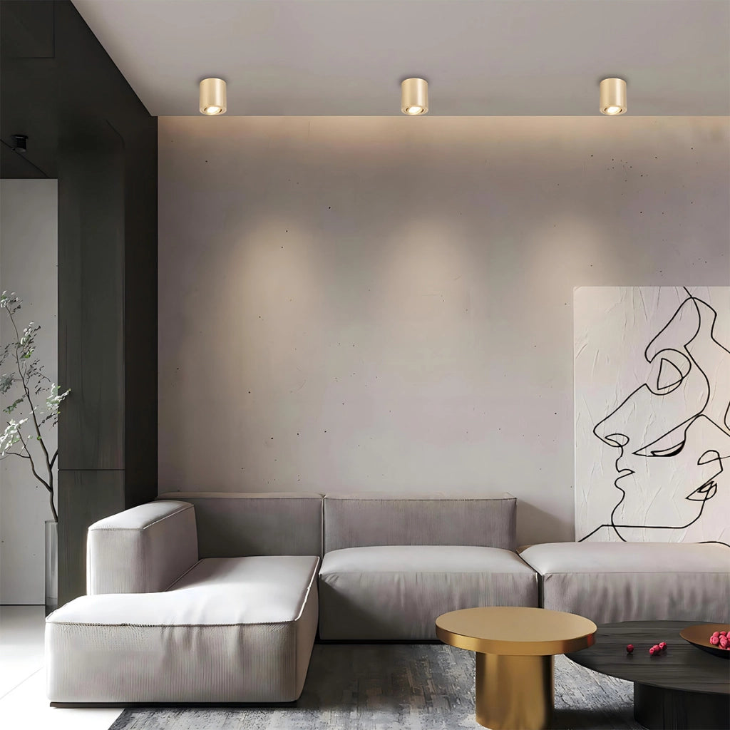 Spot soffitto rotondo oro Ø9 orientabile GU10 Tulon