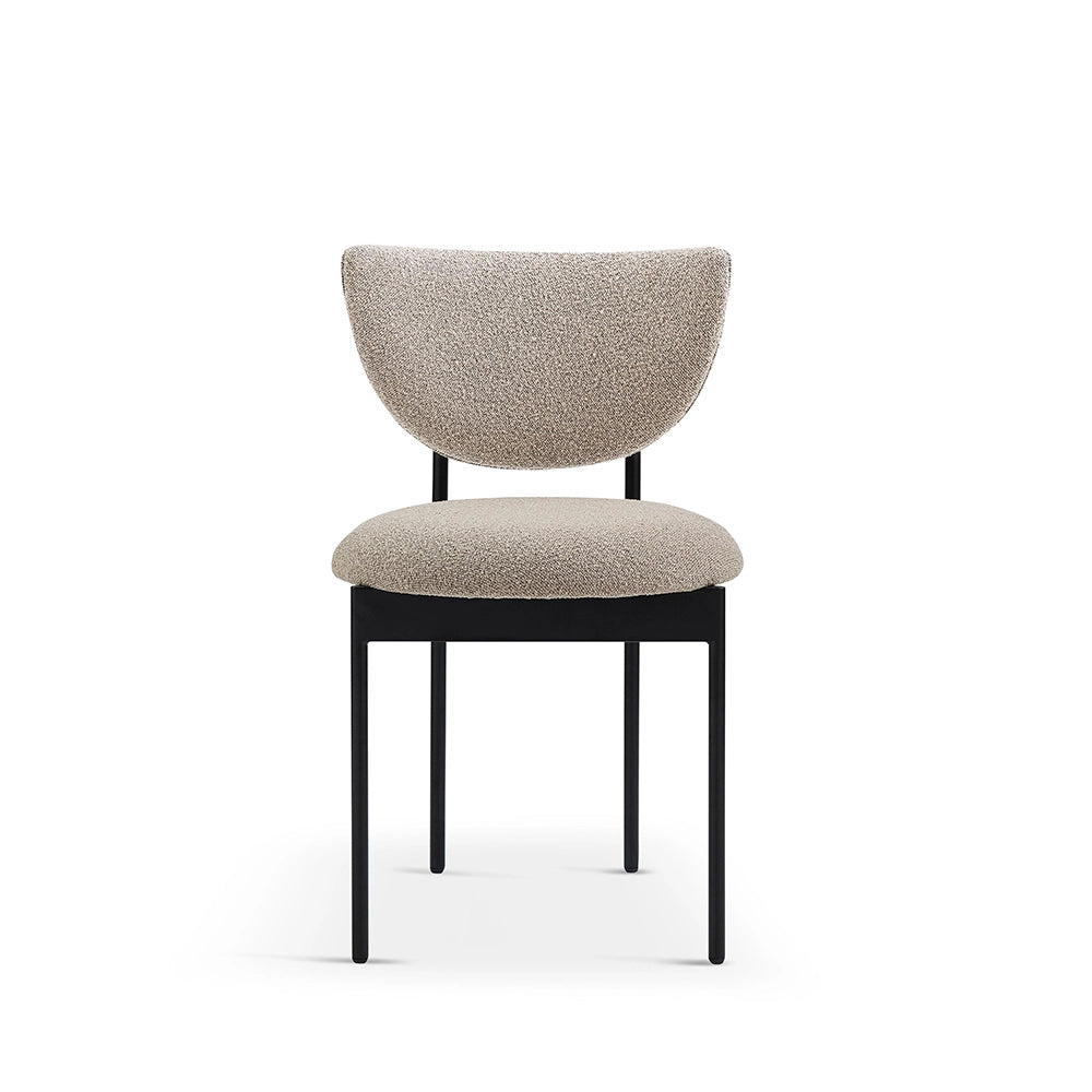 Sedia da pranzo Lunar - Xylo - 54x47x76 cm - Beige/Kaki - Struttura metallica nera senza braccioli