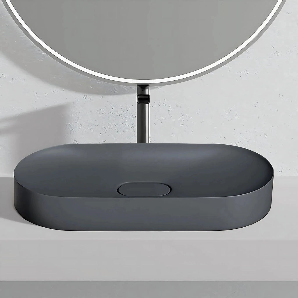 Lavabo In Conglomerato Iris 71 Cm Grey Matt
