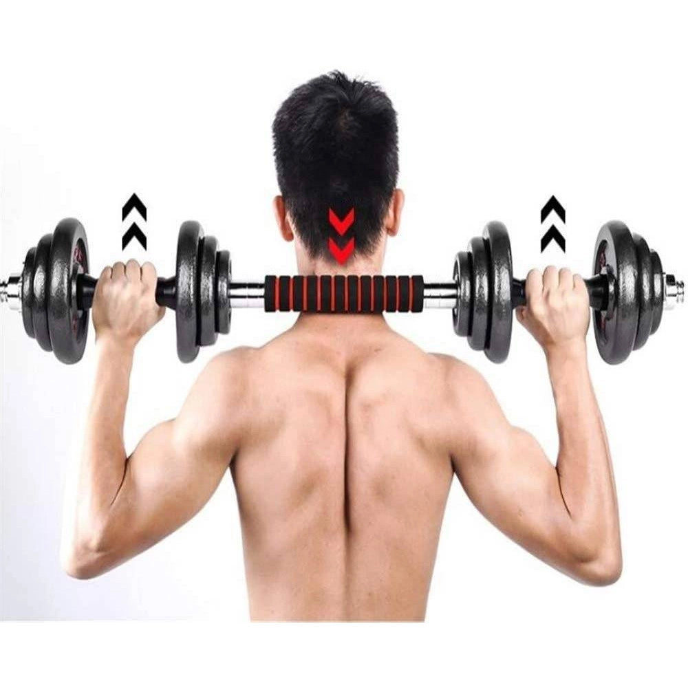 Trade Shop - Manubri Con Bilanciere Regolabile Totale Di 20 Kg Sollevamento Pesi Bodybuilding -