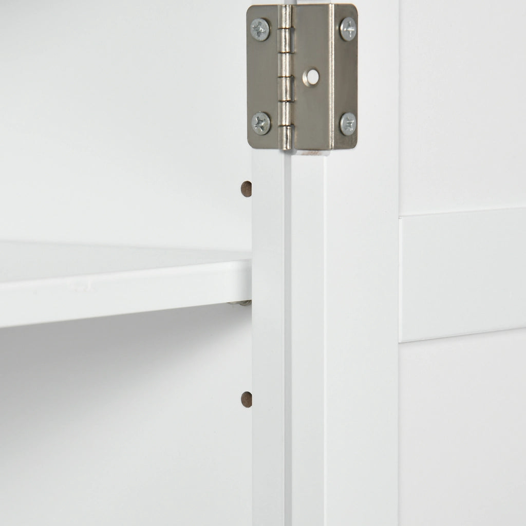 Mobile Bagno Sospeso con Ripiani Regolabili e Ante Magnetiche ¨C Minimal ¨C Bianco 58x24x60 cm