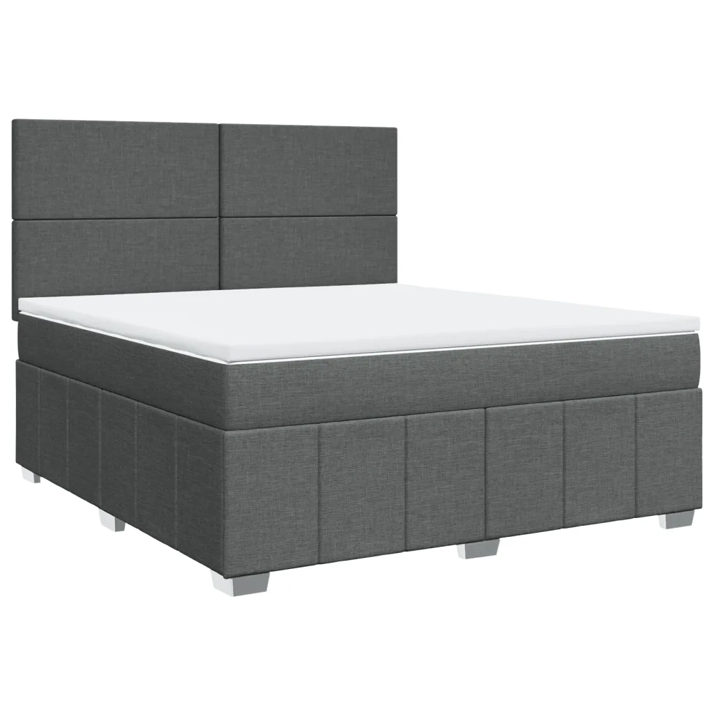 Giroletto a Molle con Materasso Grigio Scuro 180x200 cm Tessuto 3291741