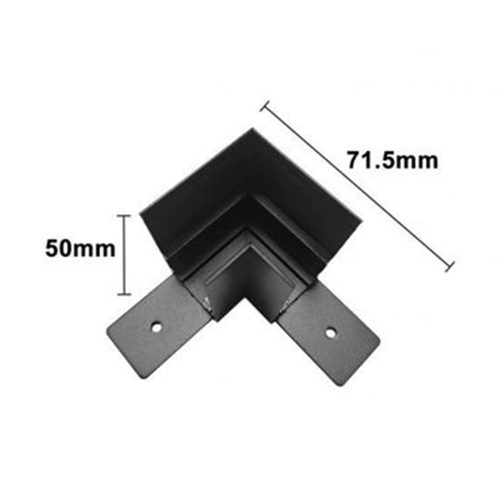 Trade Shop - Connettore Giunzione Angolare Nero Per Collegamento Binario Magnetico Da Esterno Gf-3-l -