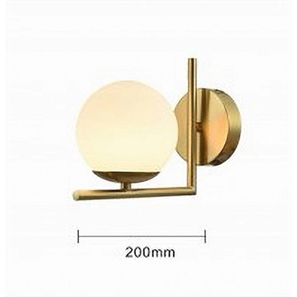 Trade Shop - Applique Parete Attacco G9 Sfera Vetro Metallo Oro Lampada Moderno Minimal 32842 -