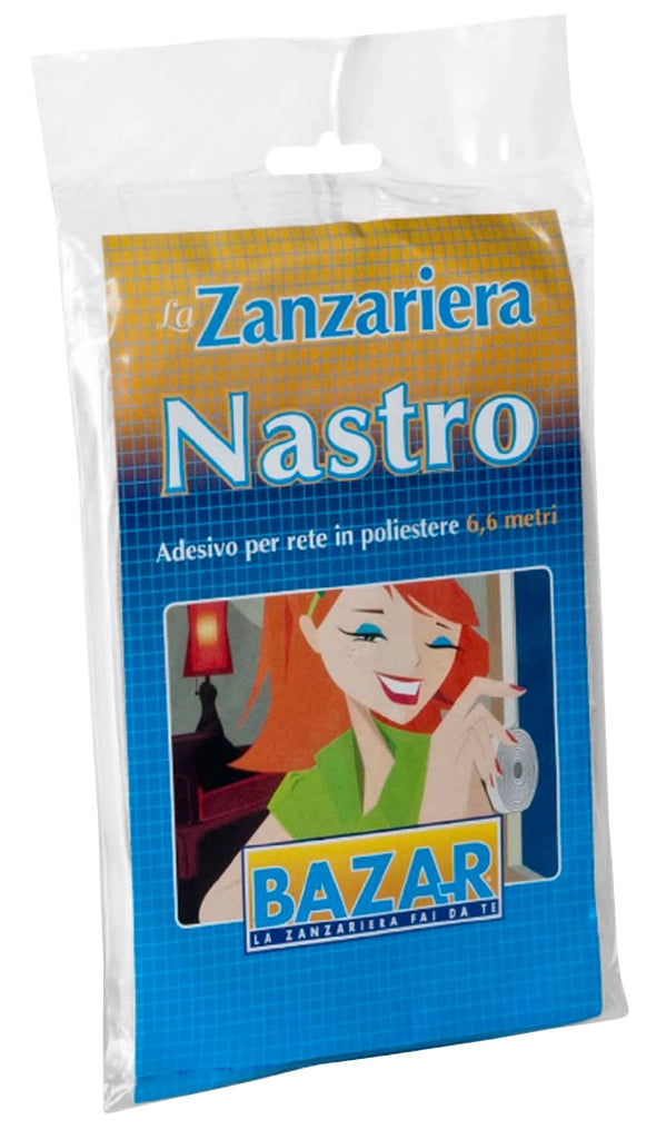 NASTRO ADESIVO ZANZARIERA POLIESTERE ROT 6,5 M BIA- 10,0 rotoli