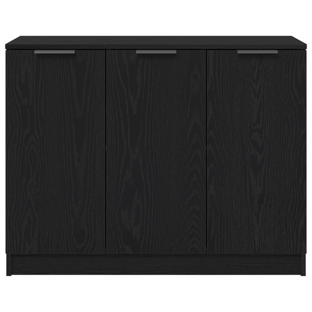 Credenza Nera in Rovere 90,5x30x70 cm in Legno Ingegnerizzato