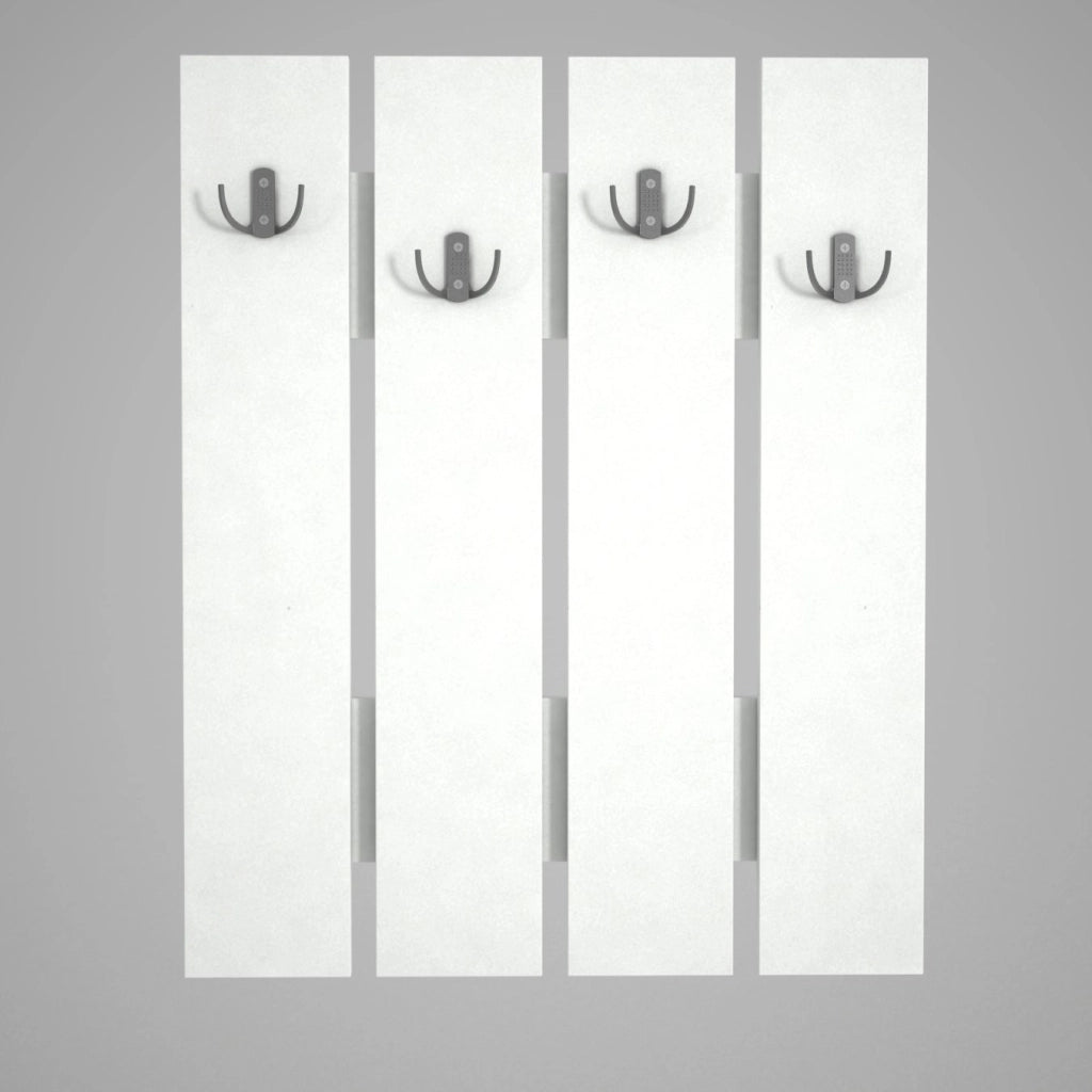 Appendiabiti da parete in legno "Anita" - 64 x 3 x 80 cm - Bianco
