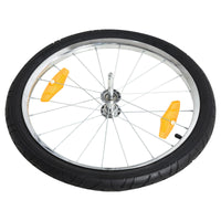 Rimorchio Carrello per Bicicletta porta Bambini 2 Posti in Acciaio e Tessuto  Blue e Bianco