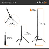 Set premium per studio fotografico incl. 2x treppiede lampada, 2x softbox LED 45 W bicolore e sfondo, potente illuminazione video per interno