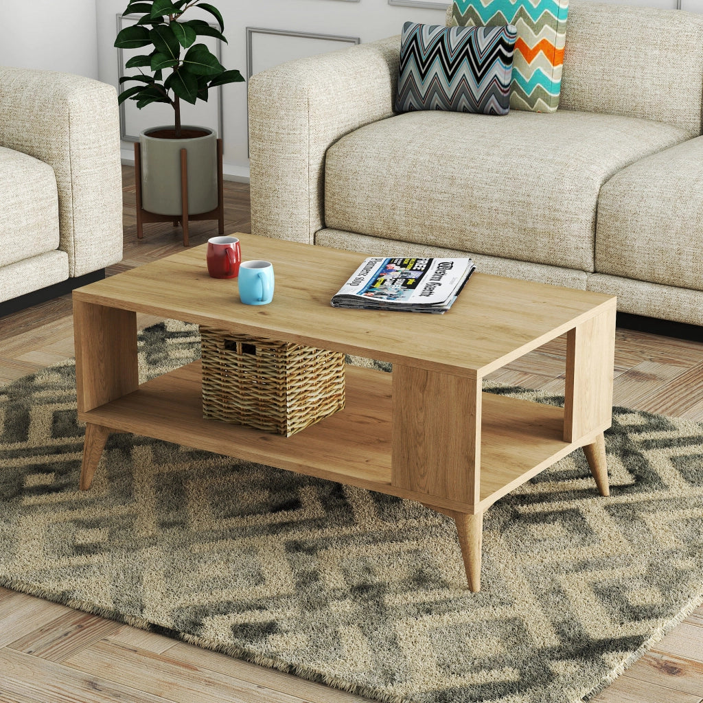 Tavolino in legno "Authentic" - 90 x 41 x 54 cm - Marrone