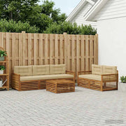 Set di divani da esterno 6 pz Naturale e Beige 3383031