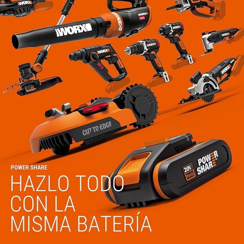 Motosega Potatore a Batteria WG324E.9 20V Solo Corpo Barra 12 cm per Potatura - Worx