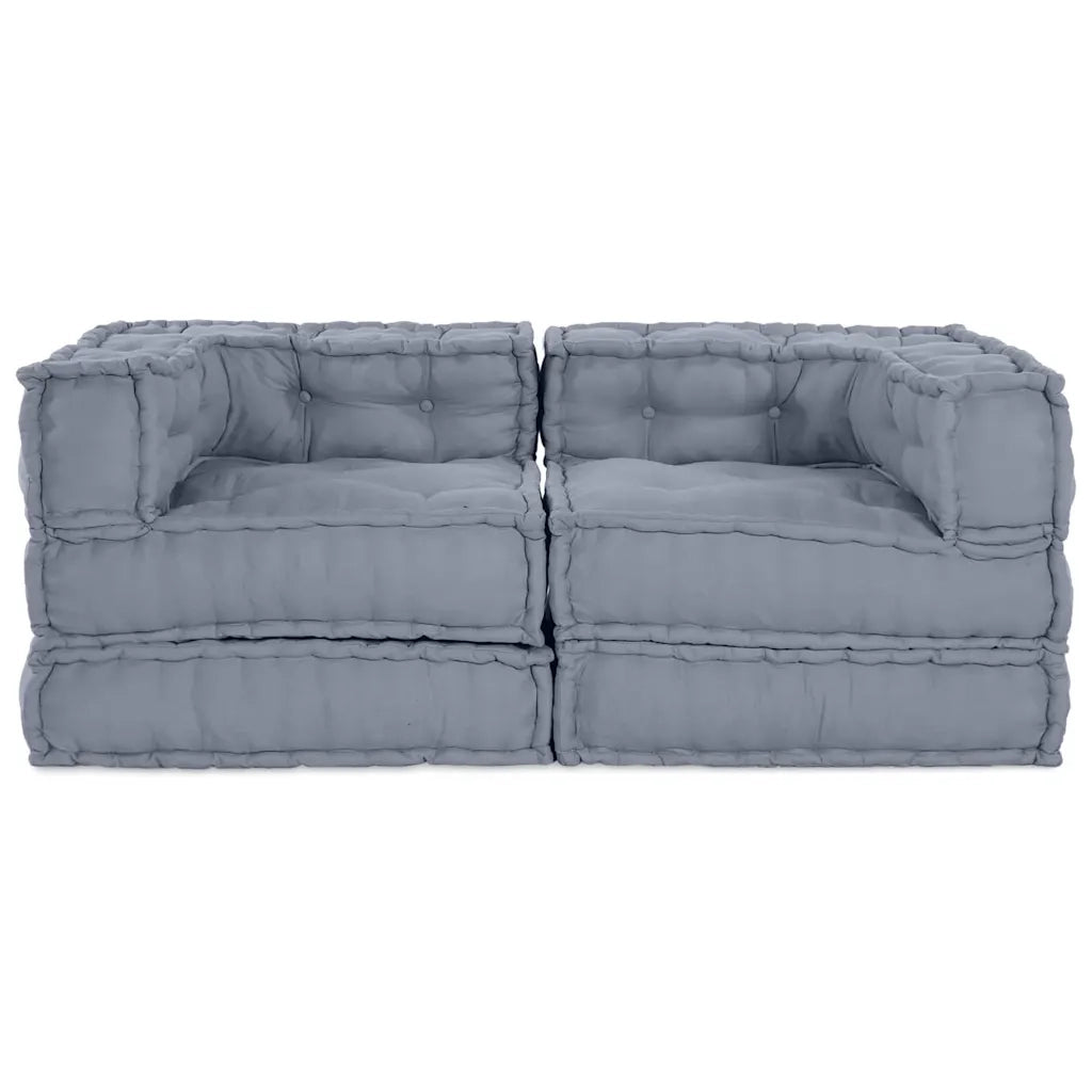 vidaXL Cuscino 2 pcs Grigio 70 x 70 x 54 cm Poliestere