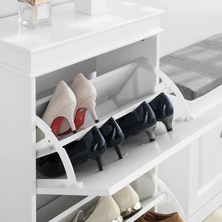 Scarpiera Salvaspazio Slim Portascarpe Salvaspazio Regolabili 54x24x83cm Bianco FSR78-W