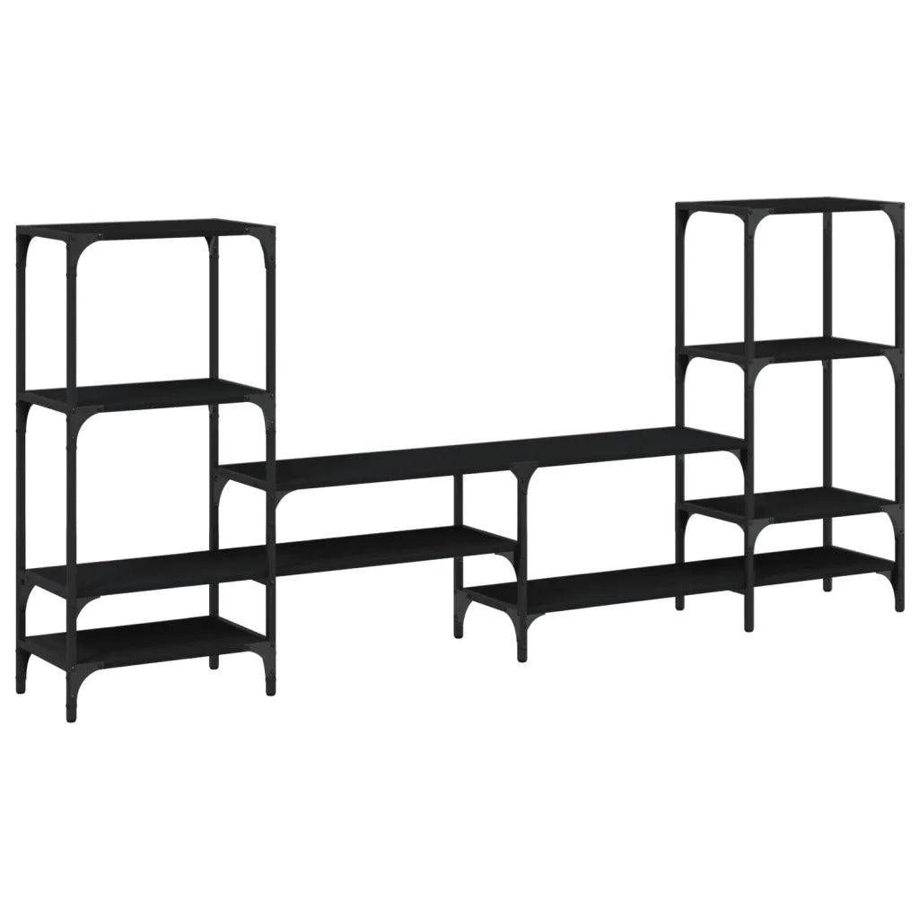 Mobile Porta TV Nero 206,5x28,5x95 cm in Legno Multistrato 842481