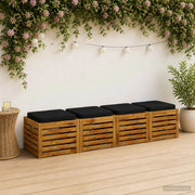 Cuscini per Sedia in 4 Pezzi VUGHT 4 pz 100% Poliestere Nero 946245