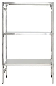Scaffale in acciaio inox con ripiani lisci e regolabili in altezza cm. 100x50x150h