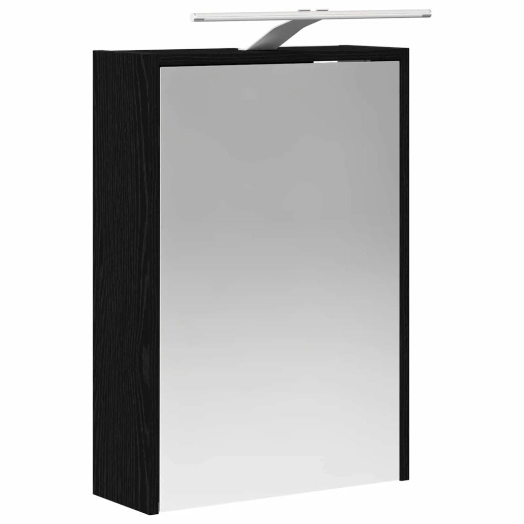 Mobiletto per specchio da bagno Rovere Nero 43 x 16 x 62.5 cm 889144
