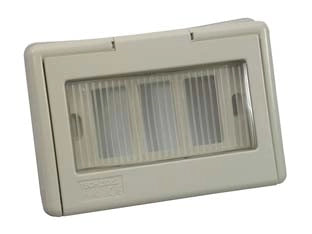 SCATOLA DA INCASSO PORTAFRUTTI 3P PORTELLO A FINESTRA IP44- - mm.122x16x83h. - (1733.B) - 5 pezzi MARLANVIL