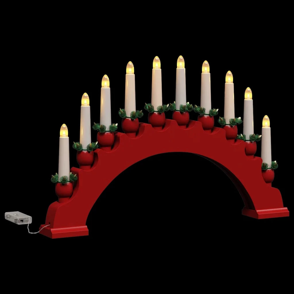 Arco di Candele di Natale con 10 Candele LED 3 pcs Rosso 42019712