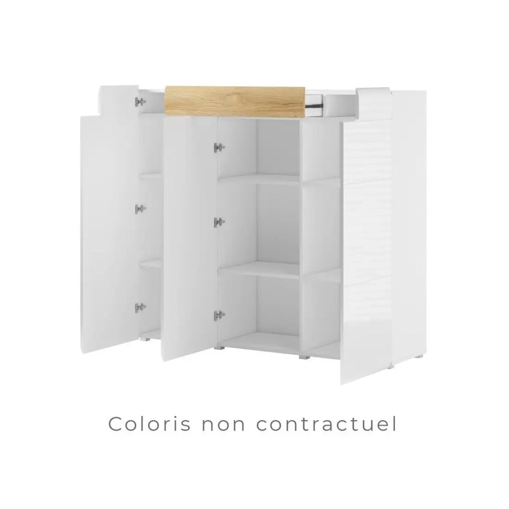 Buffet grande modello collezione OHIO. Color antracite e quercia. Stile design.