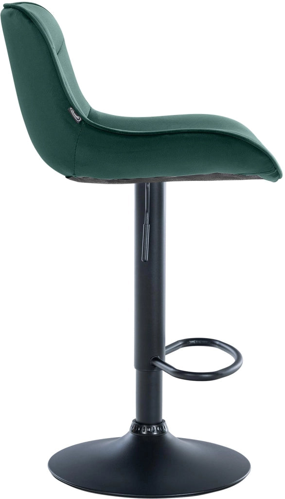 Set di 2 sgabelli da bar Vonore in velluto verde,nero