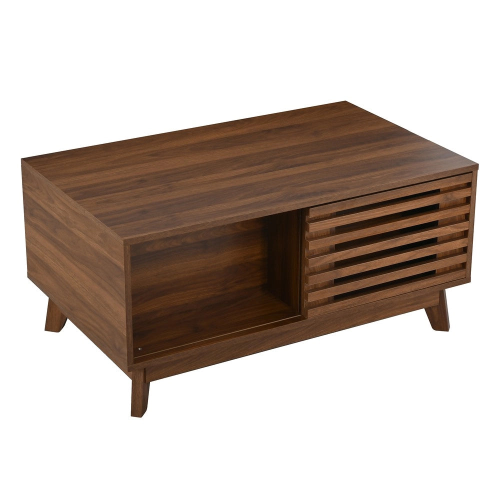 Tavolino da Caff¨¨ Moderno ¨C Xylo ¨C Effetto Noce, MDF, Piano Regolabile, Ante a Scorrimento