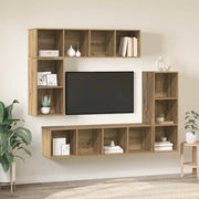 vidaXL Set mobile TV 4 pcs rovere artigianale 37 x 37 x 142.5 cm