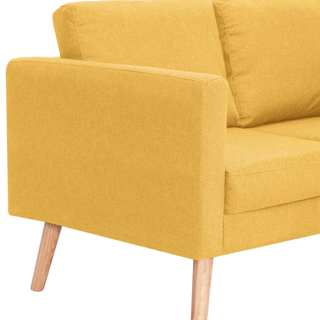 Divano a 3 Posti in Tessuto Giallo cod mxl 7347