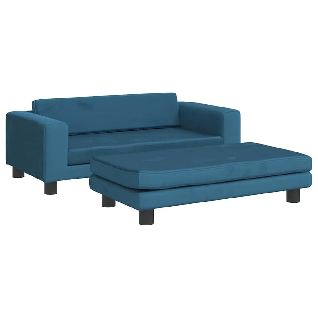 Comodo letto/cesto/divano per cani con estensione 100 x 50 x 30 cm velluto blu 02_0043068