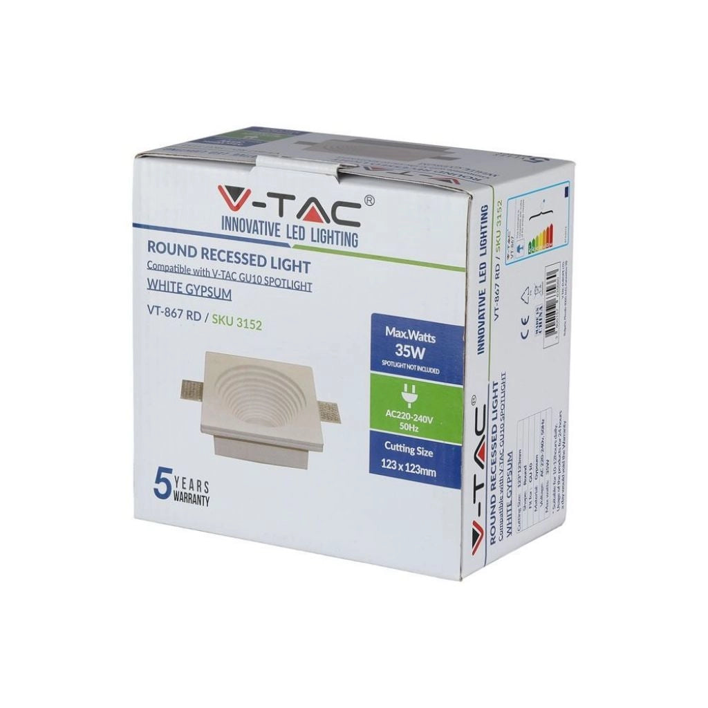 GU10 CONTROTTI IN GIPSUM BIANCO RITALLATO ROURN