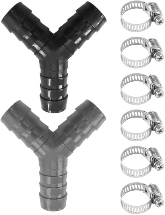 Connettori a Y in PVC da 2 pezzi - Adattatori per tubi - Flessibili - 19-20 mm - Resistenti e facili da usare - Connettori per tubi