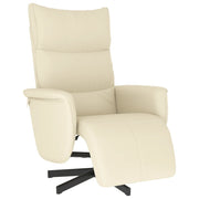 Poltrona | Sedia Relax Reclinabile con Poggiapiedi Crema in Similpelle