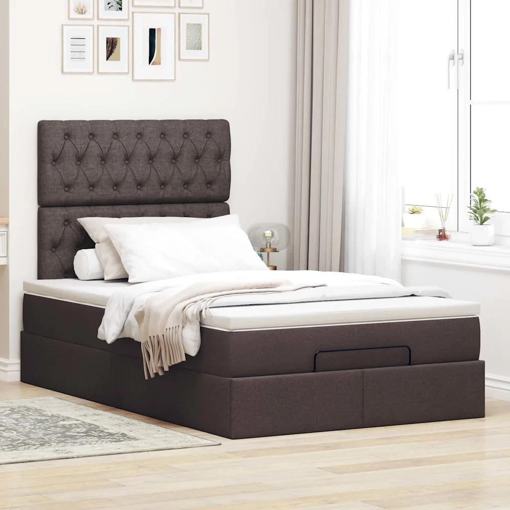 Struttura Letto Pouf con Materasso 120x200 cm in Tessuto 3314082