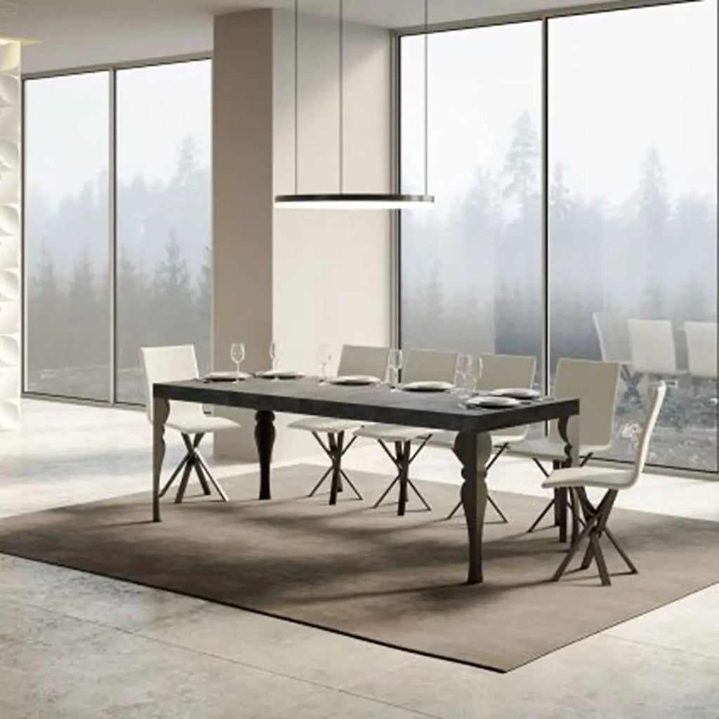 Tavolo allungabile 180/284x90 cm Paxon Premium colore cemento gambe antracite