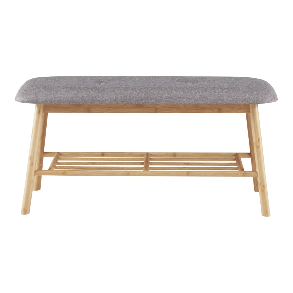 Panca portascarpe in bambù 45 x 90 x 30 cm grigio naturale 03_0007658