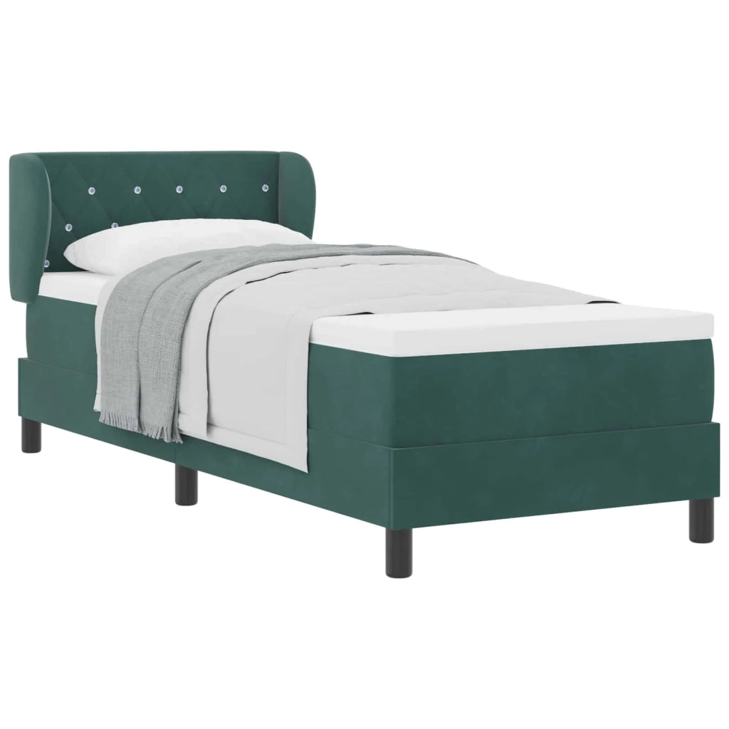 Letto a molle con testiera Verde scuro 80 x 200 cm Velluto 3340307