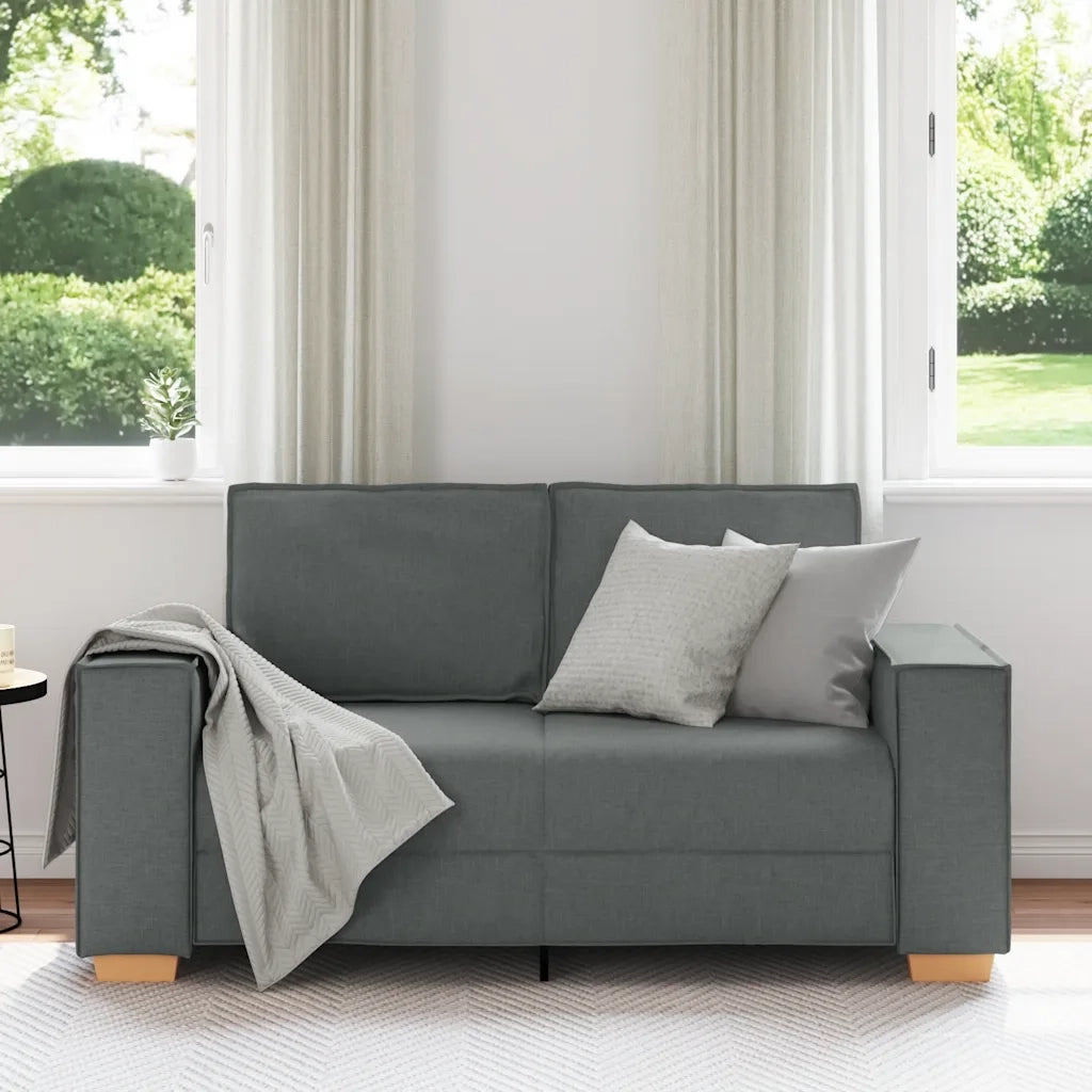 Divano a 2 posti Grigio scuro 160x78x84 cm in tessuto 4104971