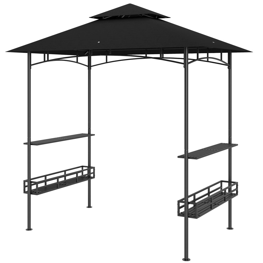 Tonnelle da giardino con barbecue ¨C zephmum ¨C grigio scuro 240x150x257 cm