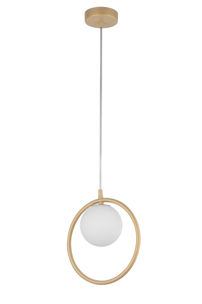 Lampada sospensione oro Aqua sfera vetro G9 12W Sigma