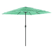 Ombrellone da giardino con robusto palo in acciaio 248 x 248 x 248 cm protezione UV atmosfera accogliente poliestere verde 02_0056387