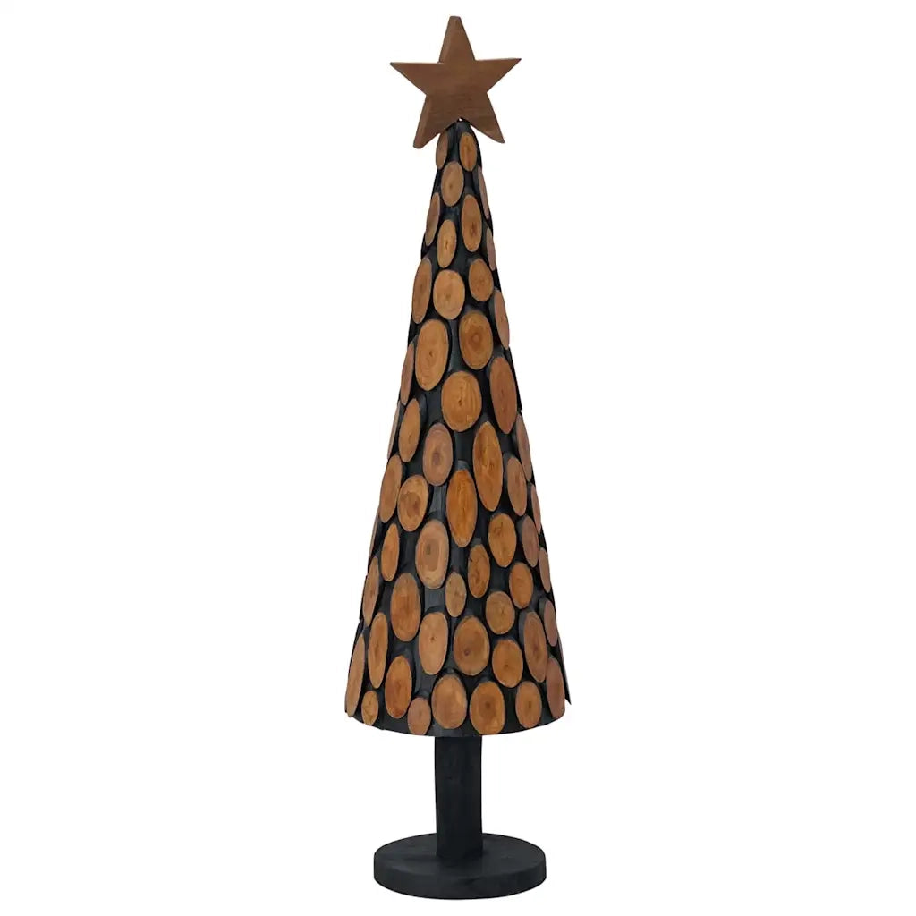 Albero di Natale | Decorazioni natalizie Marrone 120 cm Legno massello di teak