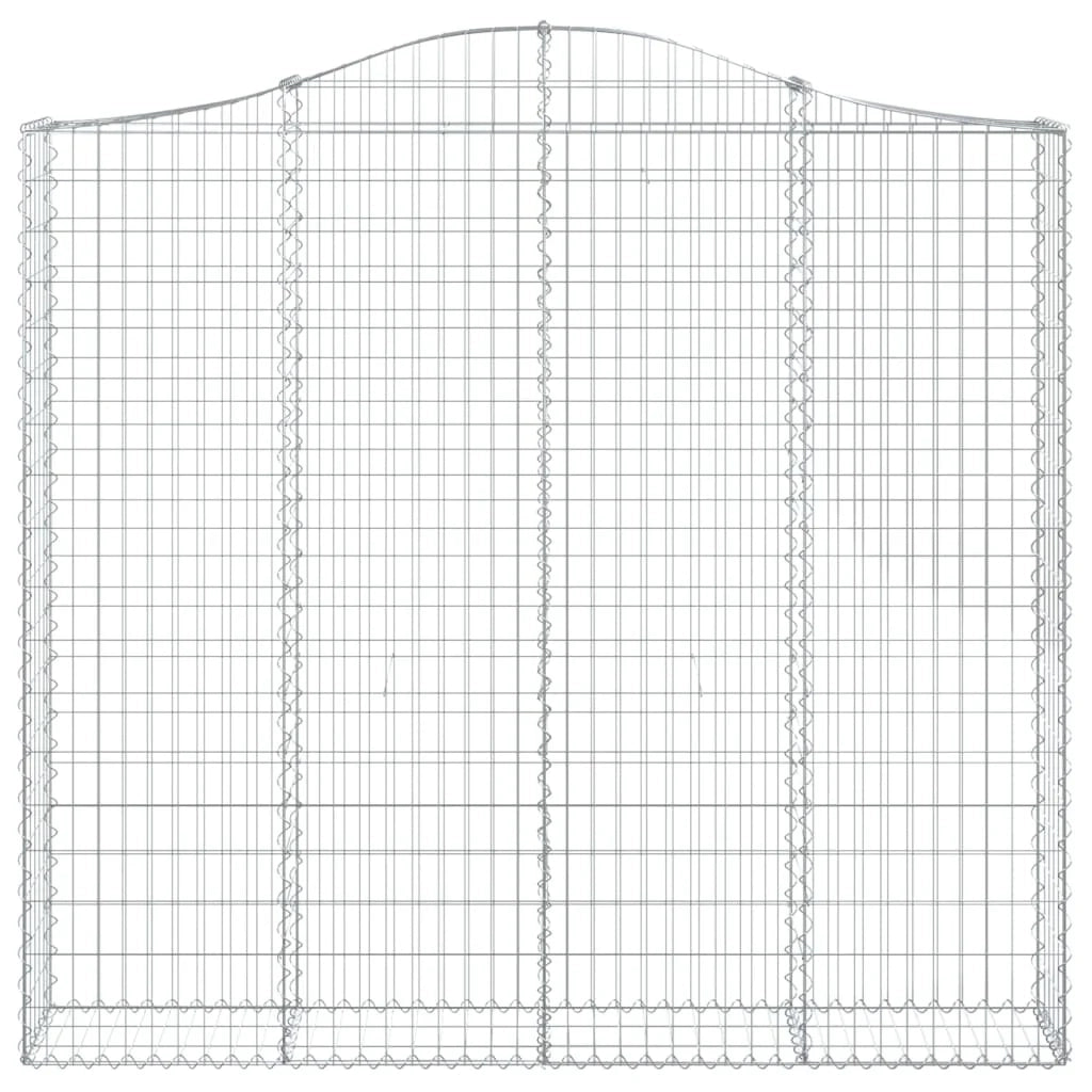 Set di 2 gabbioni ad arco per recinzione gabbia o muro di contenimento 200 x 30 x 180/200 cm ferro zincato argento 02_0041333