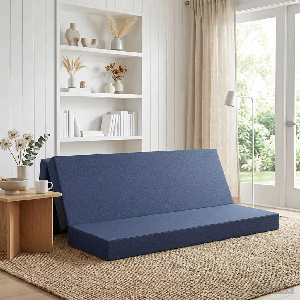 Divano Letto Pieghevole 200 x 67 x 45 cm Blu 900261