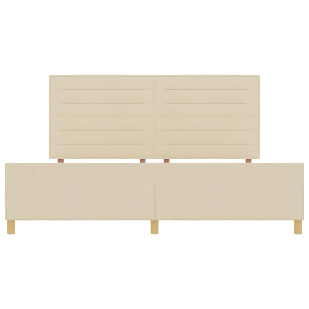 Struttura del letto con testiera Crema 200 x 200 cm Tessuto 3344681