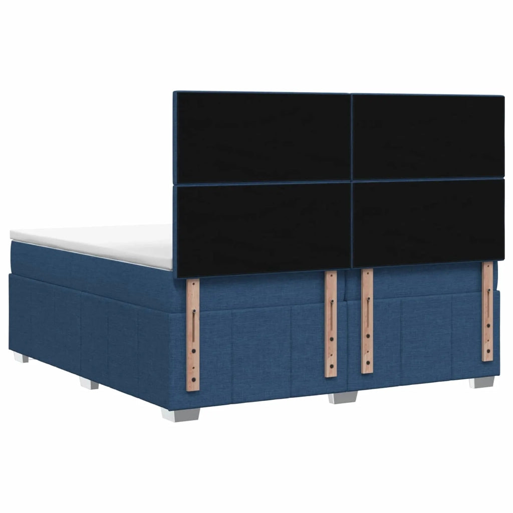 Letto box spring con materasso Blu 160 x 200 cm Tessuto 3454182