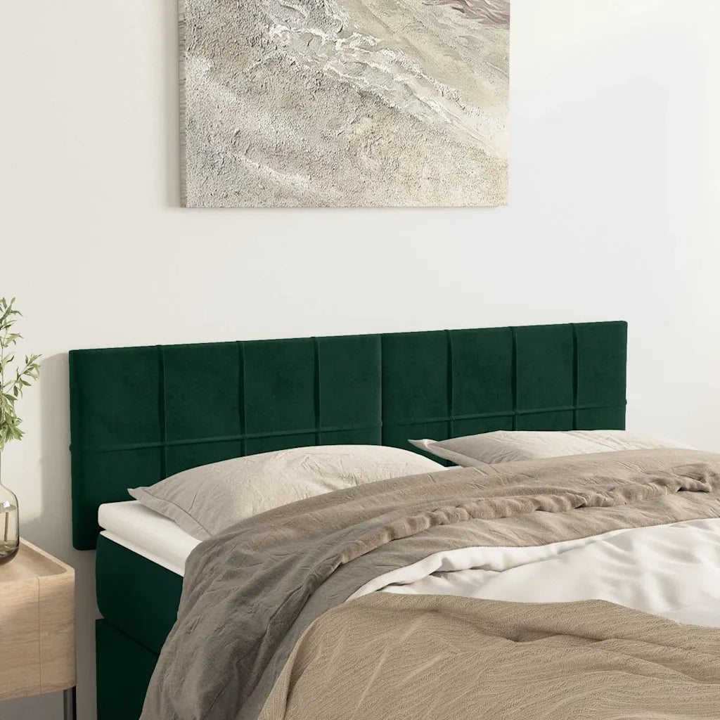 Testiera | Testata Verde Scuro 144x5x78/88 cm in Velluto