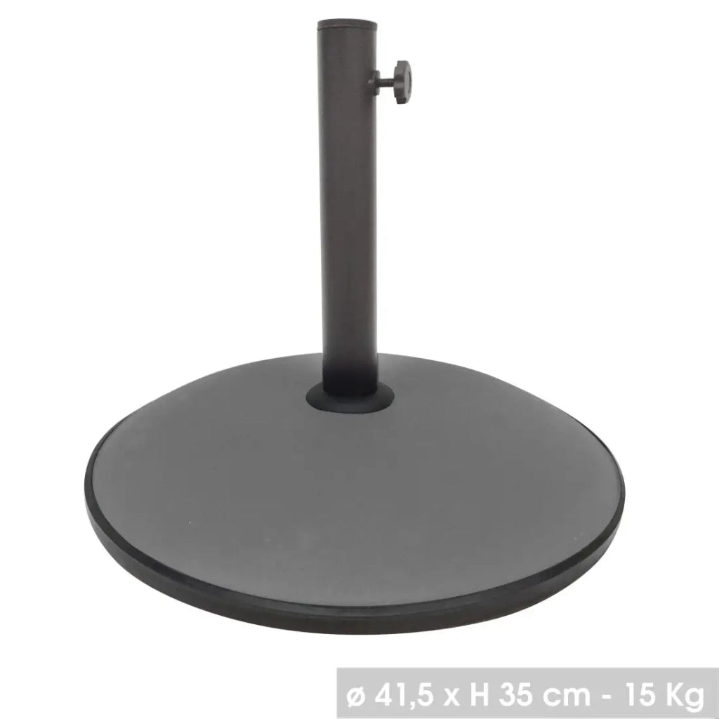 Base per ombrellone in cemento 15 kg - Dimensioni 42x35 cm, diametro interno 30/35/38 mm